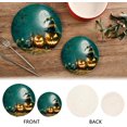 thumbnail image 4 of GZHJMY 2PCS Halloween Pumpkin Head Jack Trivets Pot Holders Set and Placemats Set, Hot Pads, Table Mats for Cooking and Baking, Cotton Braided Hot Pads, 7.09"+9.45", 4 of 7
