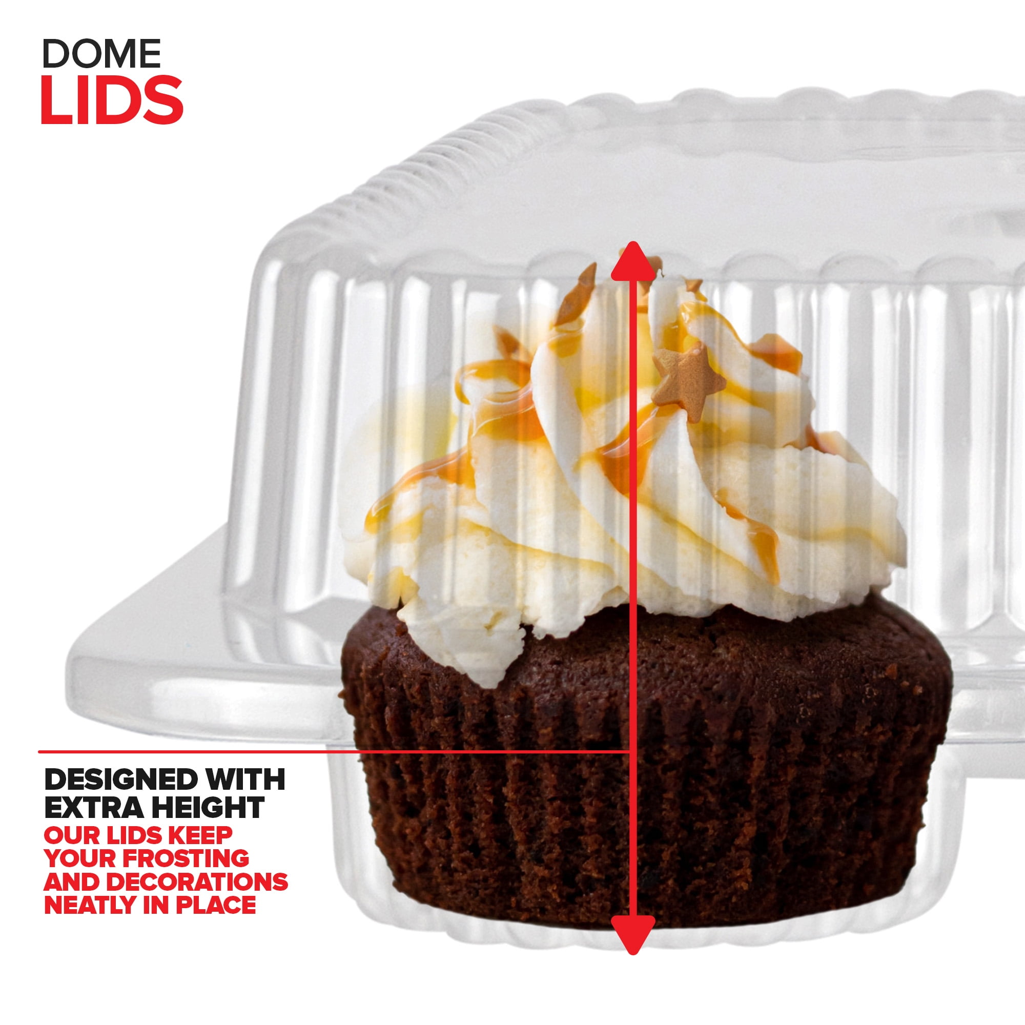 Stock Your Home Mini Disposable Plastic Cupcake Containers (20 Pack) 12 - Count Tray Compartment, Small or Mini Cupcakes Box/ Holder / Carrier with Clear Connected Dome Lid, BPA Free
