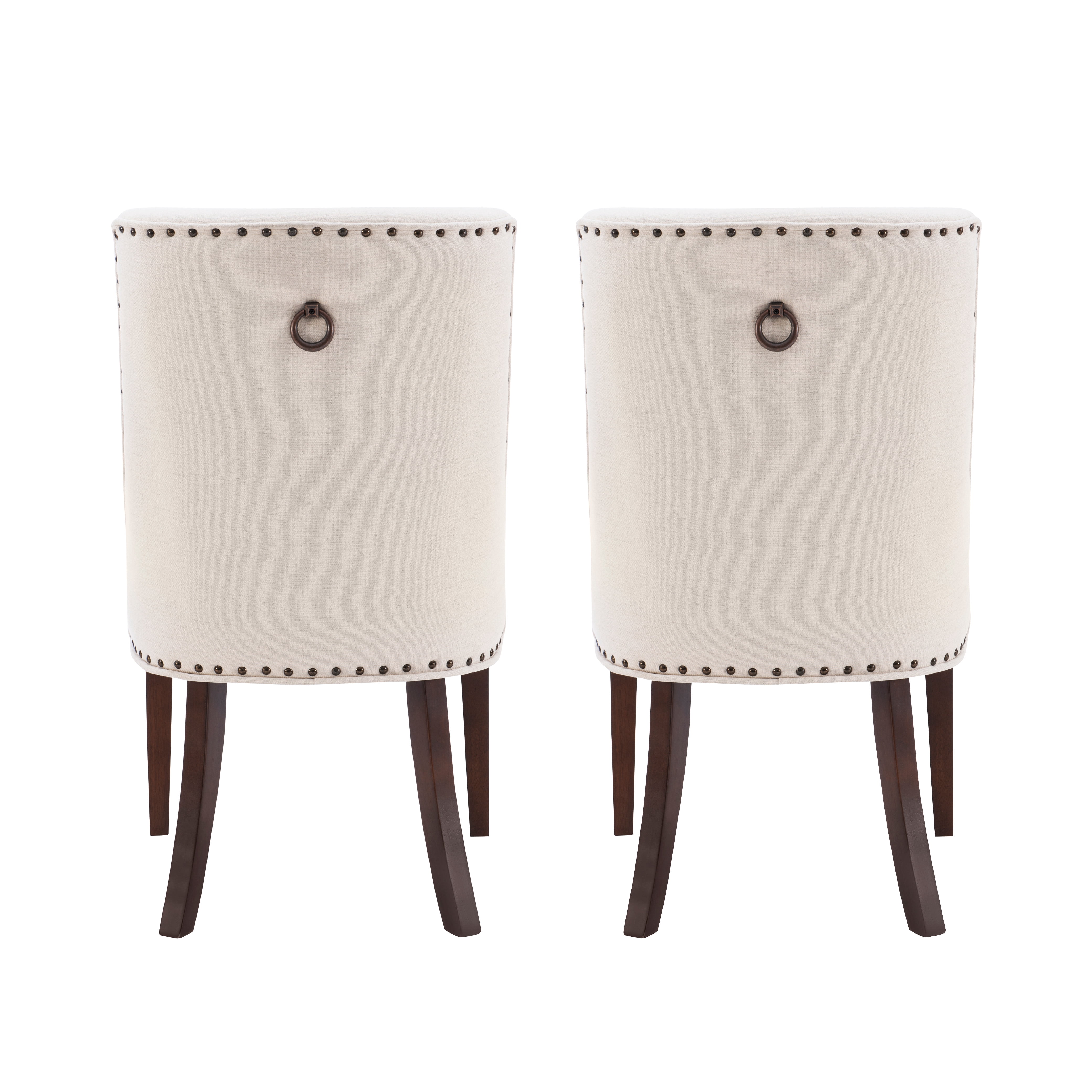 Powell Augusta Upholstered Dining Chair, Set of 2, Espresso and Natural