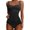 b-Black, variant on QHFBli Tankini Swimsuits with Shorts - Two Piece Tummy Control Bathing Suits High Neck Swimwear with Two Side Pockets