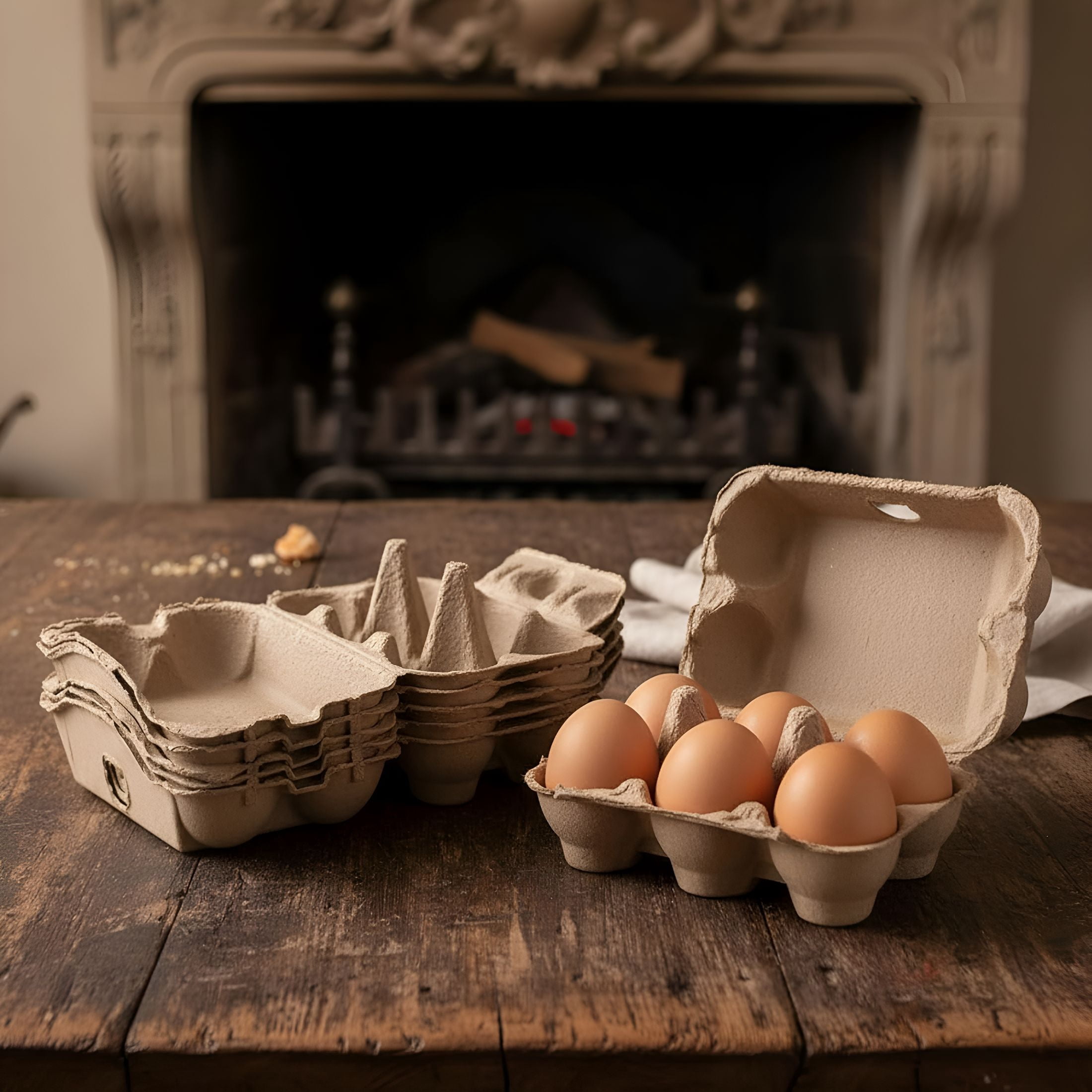 ACDANC 100 Pieces Natural Material Empty Egg Cartons,Each Holds 6 Fiber Egg Carton for Home,Farm,Market,Camping,Picnic,Travel,Reusable