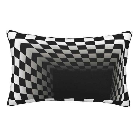 Kdxio Cotton Pillow Cases 14"X20" Pillowcases,Soft And Breathable Bedroom Pillow Cases-3d Black And White Checkerboard