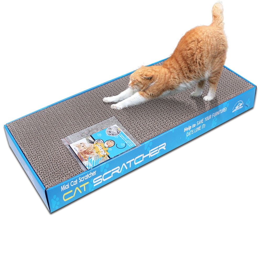New Pet Cat Mat Scratcher Corrugated Board Scratch Pad Toy And Catnip 2pcs 