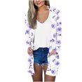 thumbnail image 3 of SELONE Cardigans for Women 2023 Summer Beach Lightweight Cover Up Casual Printed Tops Blouses Open Front Cardigan Long Cardigans with Pockets Everyday Wear Beach Vacation Outfits Going Out Cardigan, 3 of 6