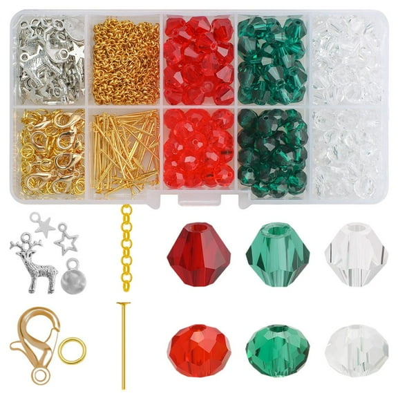 YsXoWiui DIY Christmas Bracelet Color Beads Charms Round Bead Handmade Material for Craft