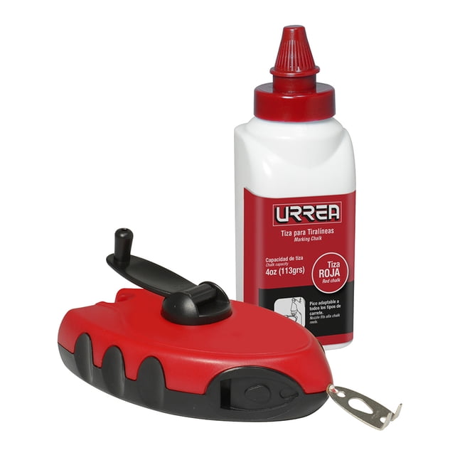 Tiralíneas de Plástico Urrea 30 M Con tiza roja 4oz