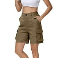 thumbnail image 5 of Mohiass Shorts for Women Cargo Shorts Knee Length 6 Pockets Elastic Waist Long Shorts for Summer Casual, 5 of 8