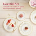 thumbnail image 4 of Prestee 50-Piece Plastic Plates Disposable Set - White with Gold Rimmed Plastic Plate for Parties, Holidays, Weddings - Includes 25 Dinner Plates and 25 Small Salad Platter - Ideal Thanksgiving Plate, 4 of 6