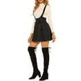 thumbnail image 4 of INSPIRE CHIC Women's  High Waist Lace Up Tie Front A-Line Mini Suspender Skirt XS Black, 4 of 7