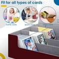 thumbnail image 3 of Eurhowing Trading Card Storage Box 2600+, Large Deck Case with Magnetic Closure & Dividers, PU Leather Card Holder Organizer for Magic Sports Game Cards, Red, 3 of 9
