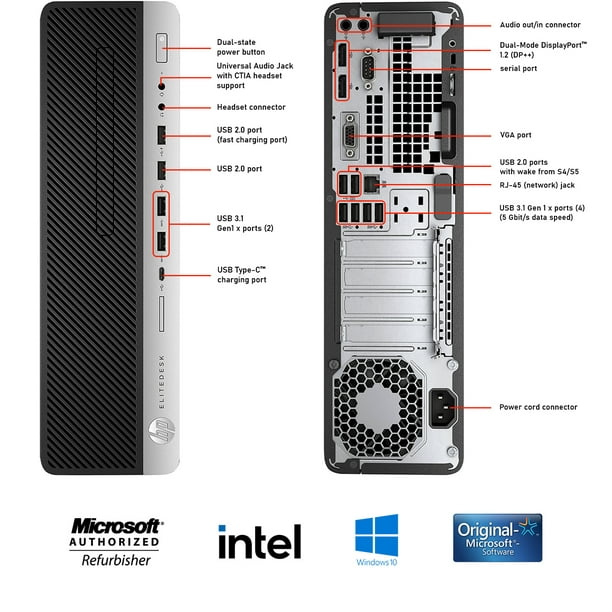 PC HP EliteDesk 800 G3 SFF Intel Core i5-6500 RAM 32Go SSD 2To