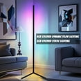 thumbnail image 4 of RGB LED Floor Lamp,Corner Floor Lamp,With Music Sync and Remote Control,1.6 Billion Light Colors, Color Changing Standing Lamp,For Living Rooms,Bedrooms,Gaming Rooms 1PC, 4 of 8