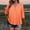 Orange, variant on NominalSnug Womens Plus Size 3/4 Sleeve Tops V Neck Button Tee Shirts Dressy Casual Blouse Basic Loose Fitted Tunic Top