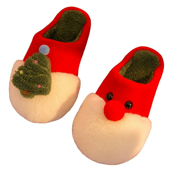 Honeeladyy Women Christmas Tree Slipper Concise Office Stylish Winter Santa Claus Slippers For Girls Women