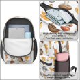 thumbnail image 4 of Mushroom and Chanterelle White Pattern 17" School Backpacks for Teens,Waterproof Oxford Fabric,S-Shape Padded Straps for School,Travel,Hiking,Camping, 4 of 6