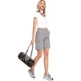 thumbnail image 4 of Women's Denim Pockets Cargo Knee Length Elastic Waist Jorts Shorts for Casual Summer Light Gray L, 4 of 7