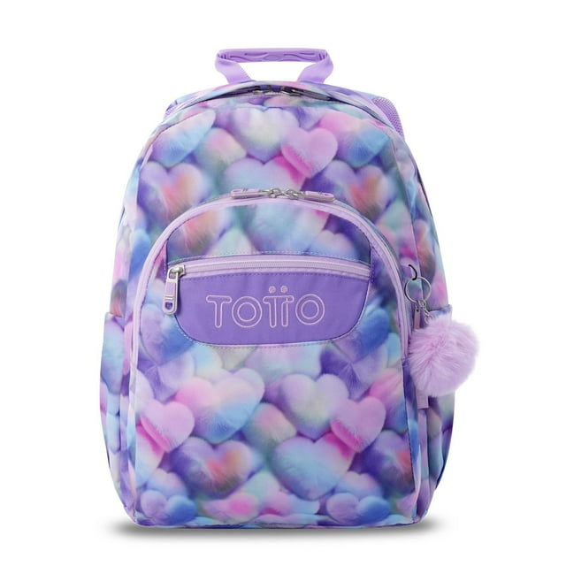 TOTTO Mochila Escolar Grande para Niña Porta Laptop 14 Repelente a Líquidos | 20 L - ACUARELA Purpura G