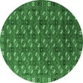 thumbnail image 1 of Ahgly Company Indoor Round Southwestern Emerald Green Country Area Rugs, 7' Round, 1 of 4