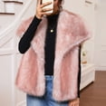 thumbnail image 2 of LWFFDAW Women's Faux Fur Vest Wide Collar Sleeveless Plush Jacket Fall Winter Warm Loose Outerwear with Pockets, 2 of 6