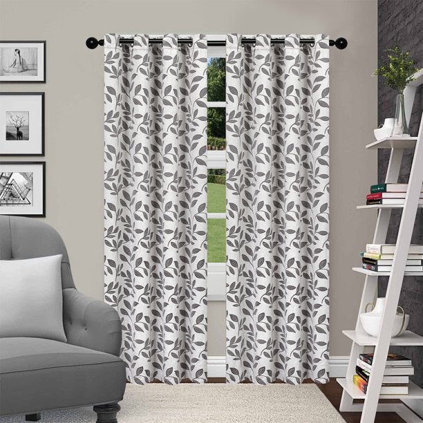 Leaves Blackout 2 Panel Curtains Walmart Com