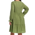 thumbnail image 2 of Cuteduck Women Plus Size Fall Casual Long Sleeve Dress Round Neck Tiered Knitted Flared Sleeve Midi Ruffle Dress 1X-5X, 2 of 9