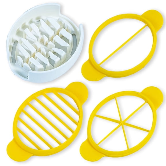 Souped Up Recipes 3-in-1 Egg Slicer， Slicing Widget for Boiled Egg Fruit ， Egg Cutter Dicer