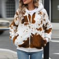 thumbnail image 2 of Veste en Denim pour Femmes, Cardigan à Capuche Imprimé avec Fermeture Éclair, Veste Décontractée Confortable, 2 of 6