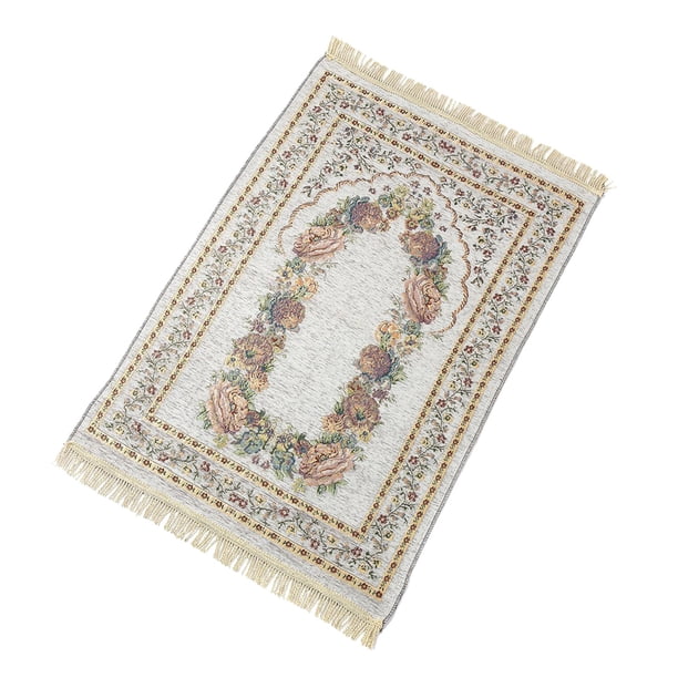 Xihbxyly Manta de Adoración Musulmana, de Hilo de Algodón Suave, con Reverso de Pvc Antideslizante, Ideal para Pasillos, Entradas y Salas de Estar, Cómoda para Uso Diario, 70 X 100 Cm.