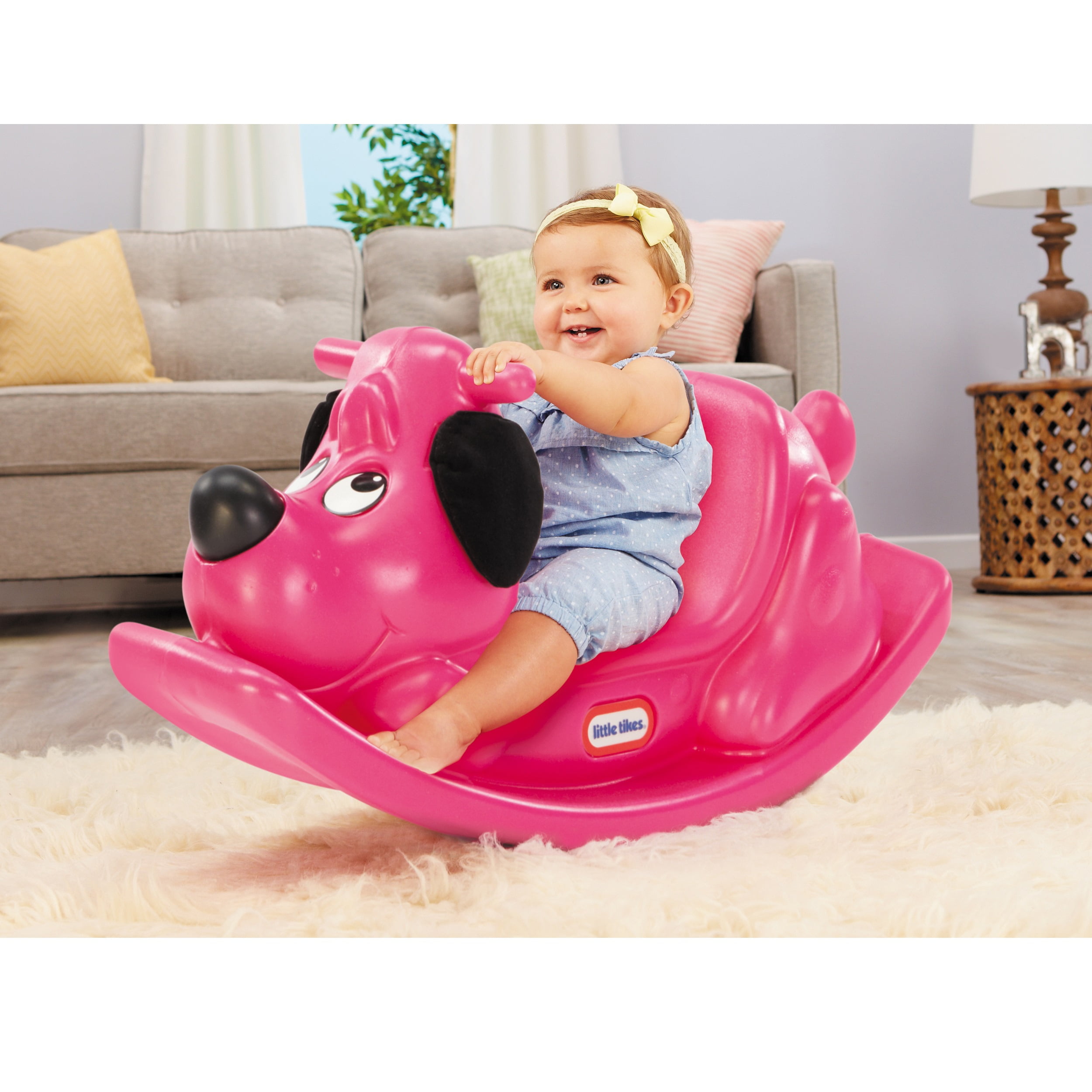 Little Tikes Rockin' Puppy in Magenta, Classic Indoor Outdoor Toddler Ride On Toy, Kids Boys Girls Ages 12 Months to 3 Years