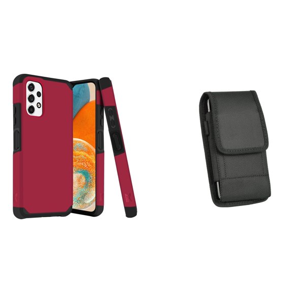 MK Armor Case for Samsung Galaxy A23 5G and Belt Holster Pouch - Magenta