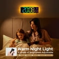 thumbnail image 5 of Mpow 10.5" Digital Wall Clock Large Display, with Remote Control, Dual Alarm Clock for Bedroom, 9 Colors, Adjustable Brightness & Volume, Auto DST, ℃/℉, 40 Minutes Countdown, 5 of 17