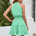 thumbnail image 4 of Beshee Spring Summer Dresses for Women Casual Sleeveless Pleated Speed Waist Sexy Mid Length Dress Womens Dresses Green M, 4 of 5