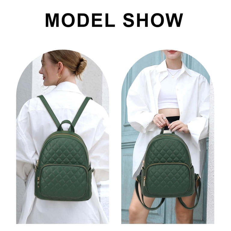 KL928 Quilted Mini Backpack for Women PU Leather Backpack  display picture 2