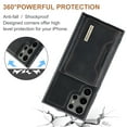 thumbnail image 3 of 2 in 1 Wallet Case for Samsung Galaxy S25 Ultra for Women Men, Detachable Cards Holder Magnetic Back Cover Stand Feature Shockproof Premium PU Leather Phone Cover for Samsung Galaxy S25 Ultra, Black, 3 of 12