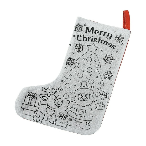 Color Your Own Christmas Stocking - Craft Kits - 12 Pieces ...