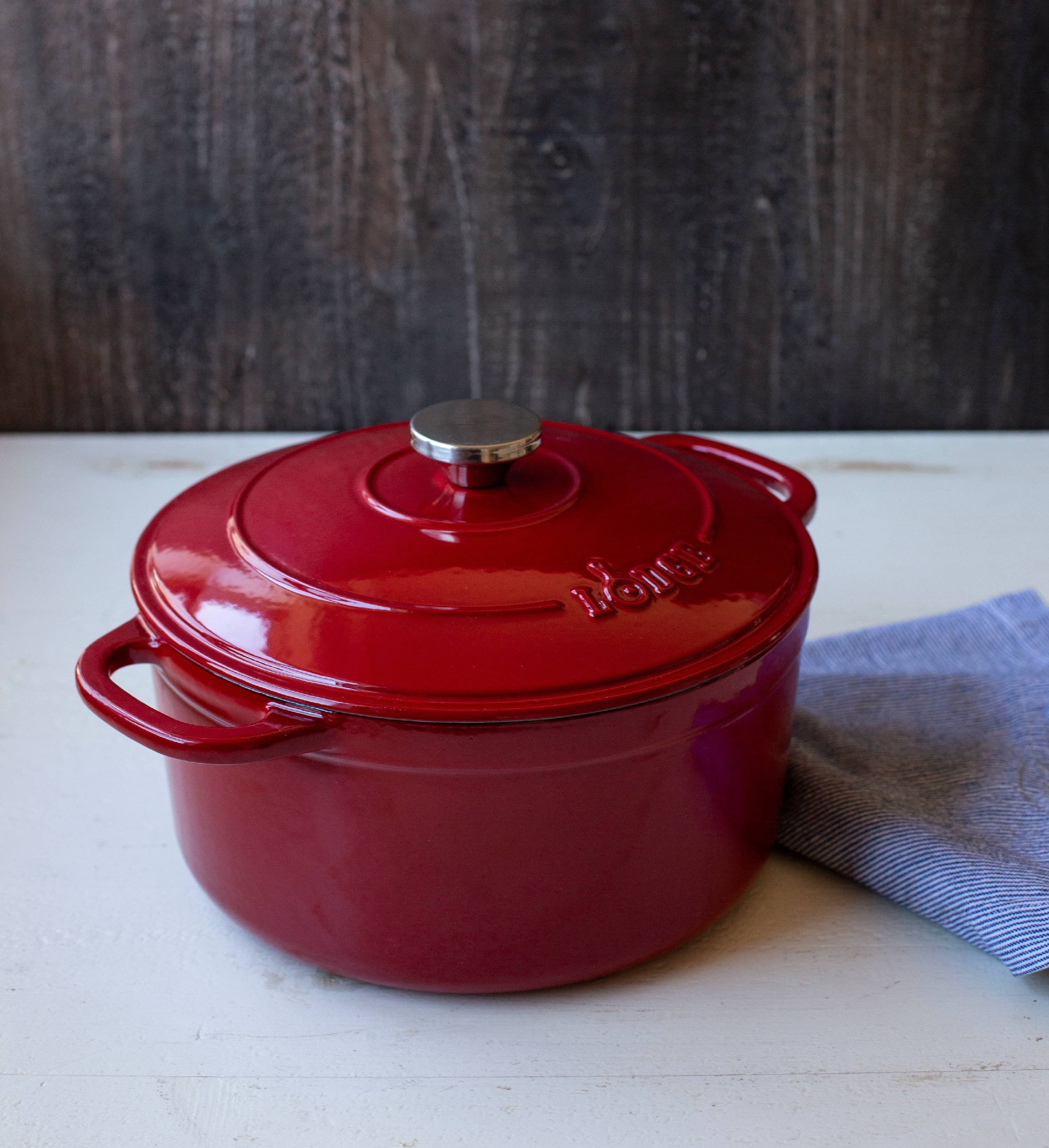 Lodge Cast Iron 6.5 Quart Enameled Dutch Oven, Indigo