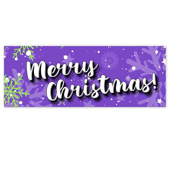 Merry Christmas 13 oz Banner | Non-Fabric | Heavy-Duty Vinyl Single-Sided With Metal Grommets