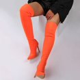 thumbnail image 5 of BONIXOOM Winter Boots For Women High Heel Rubber Slip-On Knee-High Winter Orange, 5 of 7
