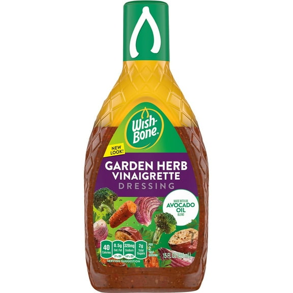 ( 2 Pack ) Wish-Bone Avocado Oil Blend Garden Herb Vinaigrette Dressing, 15 FL OZ