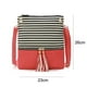 thumbnail image 2 of Bolso bandolera de hombro con costuras de PU a rayas blancas y negras, 2 of 5