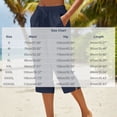 thumbnail image 3 of Nymphenshire Womens Capri Pants 7/8 Length Linen Elastic Waist Casual Cropped Pants Loose Fit Summer Beach Comfortable Bottoms Navy, 3 of 5