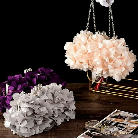 Wedding Dress Bag 8 Colors White Bride Clutches Ladies Blue Party Handbag Woman Purple Evening Flower Bags Floral Wedding Clutch