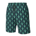 thumbnail image 4 of Balery Green Vintage Peacock Traje de Baño Estilo Hawaiano para Hombre, Shorts de Secado Rápido con Bolsillos-Medium, 4 of 6