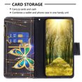 thumbnail image 4 of iPhone 16 Case Zipper Purse Embossed Pattern Premium Leather Wallet Cover Flip Stand Card Slots Holder Magnetic Closure with Wrist Strap Case for iPhone 16, Gold Butterfly, 4 of 9