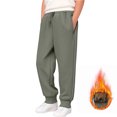 thumbnail image 2 of CAICJ98 Boys Girls Joggers Patched Elastic Waist Corduroy Pants Straight Leg Winter Fleece Lined Pants Loose Casual Trousers with Pockets Sweatpants for Boys Girls (AG,14-16 Years), 2 of 7