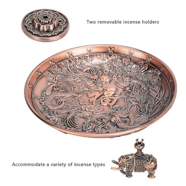 Incense Holder Dragon Phoenix Plate Joss Stick Burner Lotus Elephant Stand Home Worship
