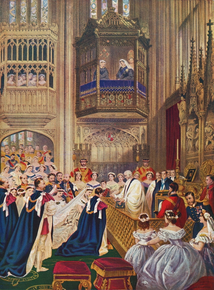 The Royal Wedding between Albert Edward Prince of Wales future King Edward VII and Alexandra of Denmark at St Georges Chapel Windsor Enlgand March 10 1863 From Edward VII His Life and Times published