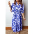 thumbnail image 7 of Women's Sky Blue Abstract Print Puff Sleeve Maxi Dress – Casual A-Line Style for Summer, XL, 7 of 7
