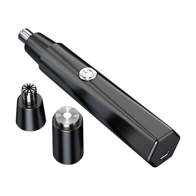 Minnieouse Recortador de pelo de nariz de mano IPX5 impermeable lavable a removedor de piernas cortadoras de plástico negro 2 uds cabeza Type3 NO3 Minnieouse CE013879-02B