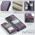 thumbnail image 4 of Allytechgroup Wallet Case for Samsung Galaxy S25 Ultra with Credit Card Holder, [RFID Blocking] [Camera Screen Protection] PU Leather Magnetic Clasp Kickstand Shockproof Protective Case, Purple, 4 of 10